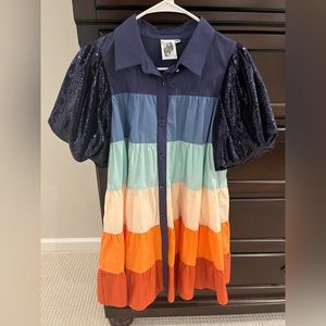 Queen of Sparkles Navy Sequin Tiered Dress